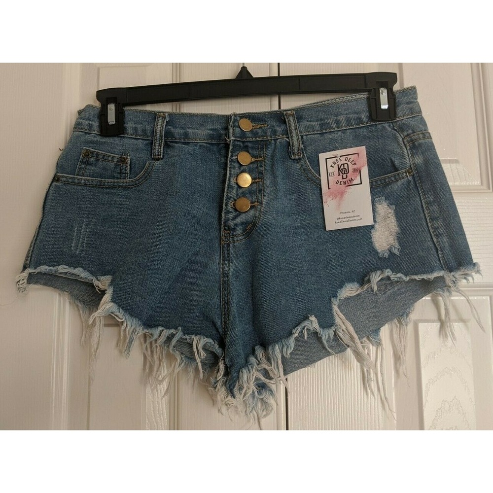 Knee Deep Denim Shorts Bottoms All American Woman's Size 30/31 NWT